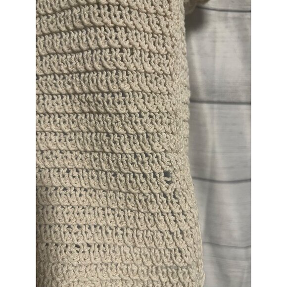 Solitaire Womens Crochet Knit Crop Top Size Small Ivory Floral Boho - Picture 5 of 8